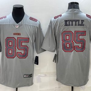 Men San Francisco 49ers #85 George Kittle Gray Atmosphere Fashion Stitched Jersey