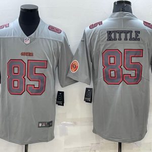 Men San Francisco 49ers #85 George Kittle Gray With Patch Atmosphere Fashion Stitched Jersey