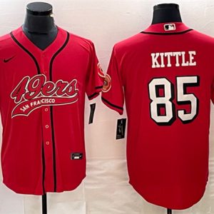 Men San Francisco 49ers #85 George Kittle New Red Cool Base Stitched Baseball Jersey