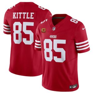 Men San Francisco 49ers #85 George Kittle Red 2023 F.U.S.E. With 1-Star C Patch Vapor Untouchable Limited Football Stitched Jersey