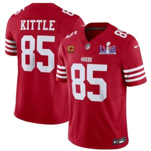 Men San Francisco 49ers #85 George Kittle Red 2024 F.U.S.E. Super Bowl LVIII Patch And 4-star C Patch Vapor Untouchable Limited Stitched Jersey