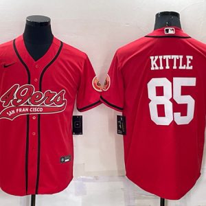 Men San Francisco 49ers #85 George Kittle Red Cool Base Stitched Baseball Jersey