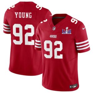 Men San Francisco 49ers #92 Chase Young Red 2024 F.U.S.E. Super Bowl LVIII Patch Vapor Untouchable Limited Football Stitched Jersey