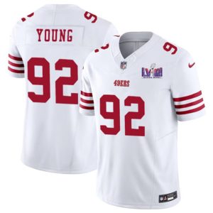 Men San Francisco 49ers #92 Chase Young White 2024 F.U.S.E. Super Bowl LVIII Patch Vapor Untouchable Limited Football Stitched Jersey