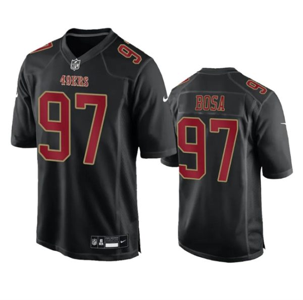 Men San Francisco 49ers #97 Nick Bosa Black Fashion Limited Football Stitched Game Jersey