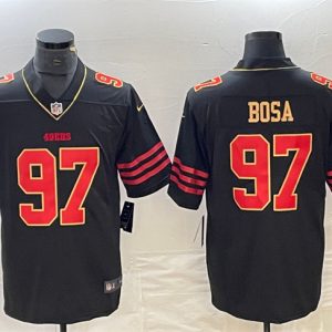 Men San Francisco 49ers #97 Nick Bosa Black Gold Football Stitched Jersey