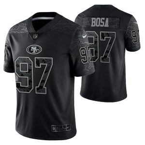 Men San Francisco 49ers #97 Nick Bosa Black Reflective Limited Stitched Football Jersey