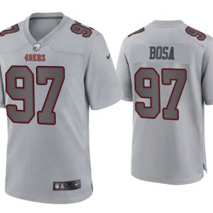 Men San Francisco 49ers #97 Nick Bosa Gray Atmosphere Fashion Stitched Game Jersey