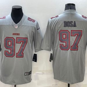 Men San Francisco 49ers #97 Nick Bosa Gray Atmosphere Fashion Stitched Jersey