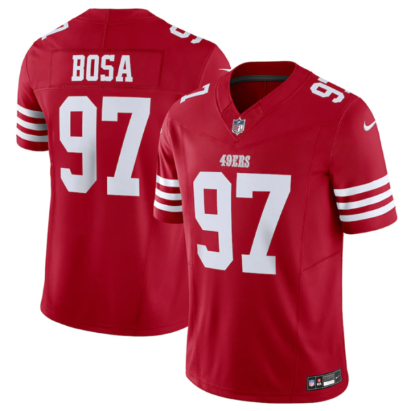 Men San Francisco 49ers #97 Nick Bosa Red 2023 F.U.S.E. Vapor Untouchable Limited Stitched Football Jersey