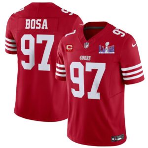 Men San Francisco 49ers #97 Nick Bosa Red 2024 F.U.S.E. Super Bowl LVIII Patch And 2-star C Patch Vapor Untouchable Limited Football Stitched Jersey