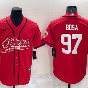 Men San Francisco 49ers #97 Nick Bosa Red Cool Base Stitched Baseball Jersey