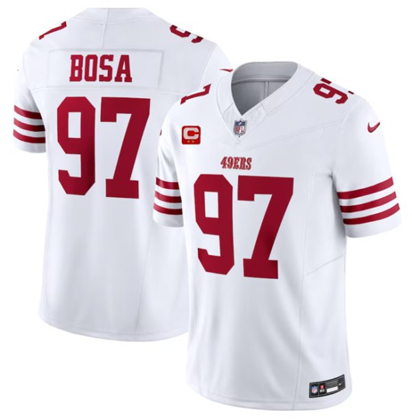 Men San Francisco 49ers #97 Nick Bosa White 2023 F.U.S.E. With 1-Star C Patch Vapor Untouchable Limited Football Stitched Jersey