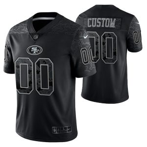 Men San Francisco 49ers Active Player Custom Black Reflective Limited Stitched Football Jersey