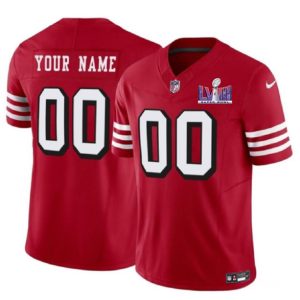 Men San Francisco 49ers Active Player Custom New Red 2024 F.U.S.E. Super Bowl LVIII Patch Vapor Untouchable Limited Football Stitched Jersey