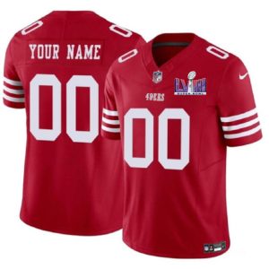 Men San Francisco 49ers Active Player Custom Red 2024 F.U.S.E. Super Bowl LVIII Patch Vapor Untouchable Limited Football Stitched Jersey