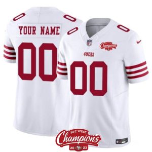 Men San Francisco 49ers Active Player Custom White 2023 F.U.S.E. NFC West Champions Patch Football Stitched Jersey