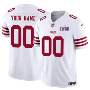 Men San Francisco 49ers Active Player Custom White 2024 F.U.S.E. Super Bowl LVIII Patch Vapor Untouchable Limited Football Stitched Jersey