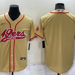 Men San Francisco 49ers Blank Gold Cool Base Stitched Baseball Jersey