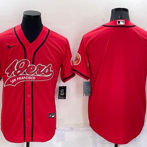 Men San Francisco 49ers Blank Red Cool Base Stitched Baseball Jersey