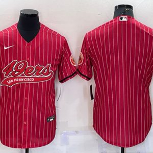 Men San Francisco 49ers Blank Red With Patch Cool Base Stitched Baseball Jersey