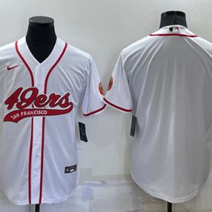 Men San Francisco 49ers Blank White Cool Base Stitched Baseball Jersey