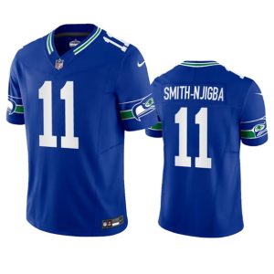 Men Seattle Seahawks #11 Jaxon Smith-Njigba Royal 2023 F.U.S.E. Vapor Limited Throwback Stitched Jersey