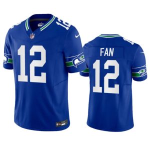 Men Seattle Seahawks 12th Fan Royal 2023 F.U.S.E. Vapor Limited Throwback Stitched Jersey