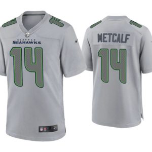 Men Seattle Seahawks #14 D.K. Metcalf Gray Atmosphere Fashion Stitched Game Jersey