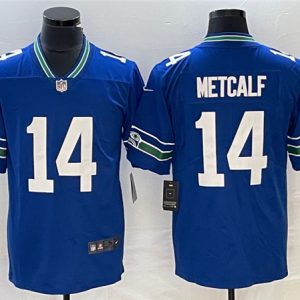 Men Seattle Seahawks #14 DK Metcalf Royal Vapor Untouchable Limited Stitched Football Jersey