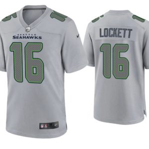 Men Seattle Seahawks #16 Tyler Lockett Gray Atmosphere Fashion Stitched Game Jersey