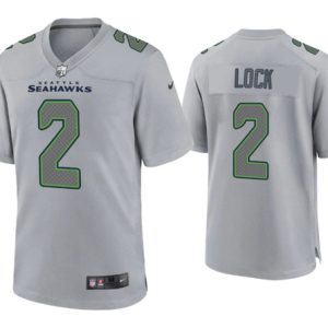 Men Seattle Seahawks #2 Drew Lock Gray Atmosphere Fashion Stitched Game Jersey