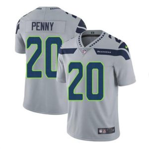 Men Seattle Seahawks #20 Rashaad Penny Gray Vapor Untouchable Limited Stitched Jersey