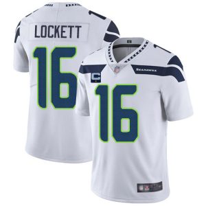 Men Seattle Seahawks 2022 #16 Tyler Lockett White With 1-star C Patch Vapor Untouchable Limited Stitched NFL Jersey