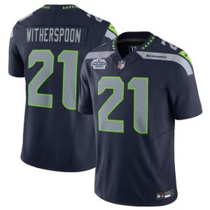 Men Seattle Seahawks #21 Devon Witherspoon Navy 2023 F.U.S.E. Prem1ere Patch Vapor Untouchable Limited Stitched Football Jersey