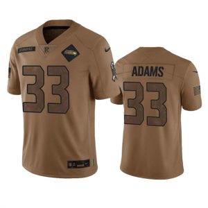 Men Seattle Seahawks #33 Jamal Adams 2023 Brown Salute To Service Limited Football Stitched Jersey