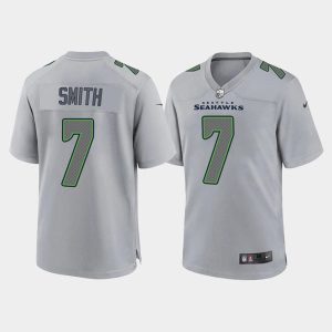 Men Seattle Seahawks #7 Geno Smith Gray Atmosphere Fashion Stitched Game Jersey