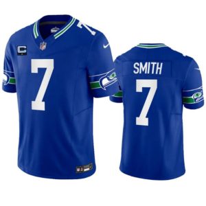 Men Seattle Seahawks #7 Geno Smith Royal 2023 F.U.S.E. With 1-Star C Patch Vapor Vapor Untouchable Limited Football Stitched Jersey