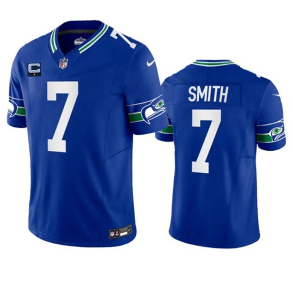 Men Seattle Seahawks #7 Geno Smith Royal 2023 F.U.S.E. With 1-Star C Patch Vapor Vapor Untouchable Limited Football Stitched Jersey