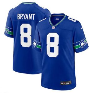 Men Seattle Seahawks #8 Coby Bryant Royal Throwback Player Football Stitched Game Jersey