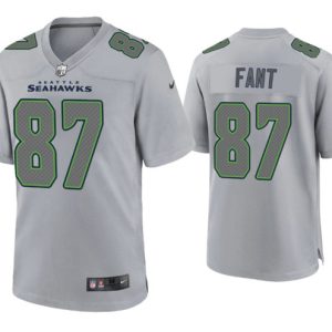 Men Seattle Seahawks #87 Noah Fant Gray Atmosphere Fashion Stitched Game Jersey