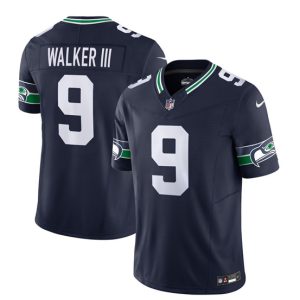 Men Seattle Seahawks #9 Kenneth Walker III 2023 F.U.S.E. Navy Limited Football Stitched Jersey