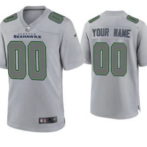 Men Seattle Seahawks Active Player Custom Gray Atmosphere Fashion Stitched Game Jersey