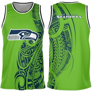 Men Seattle Seahawks Green Basketball Jersey