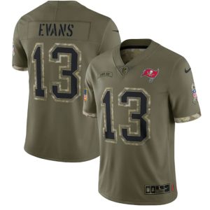 Men Tampa Bay Buccaneers #13 Mike Evans 2022 Olive Salute To Service Limited Stitched Jersey