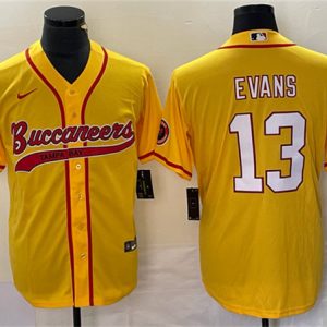 Men Tampa Bay Buccaneers #13 Mike Evans Gold Cool Base Stitched Baseball Jersey