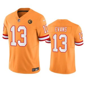 Men Tampa Bay Buccaneers #13 Mike Evans Orange 2023 F.U.S.E. Throwback With John Madden Patch Vapor Limited Football Stitched Jersey