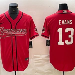 Men Tampa Bay Buccaneers #13 Mike Evans Red Cool Base Baseball Stitched Jersey