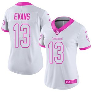 Men Tampa Bay Buccaneers #13 Mike Evans White/Pink Vapor Untouchable Limited Stitched Jersey