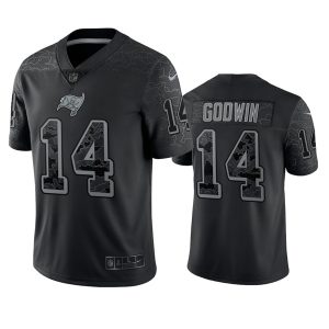 Men Tampa Bay Buccaneers #14 Chris Godwin Black Reflective Limited Stitched Jersey